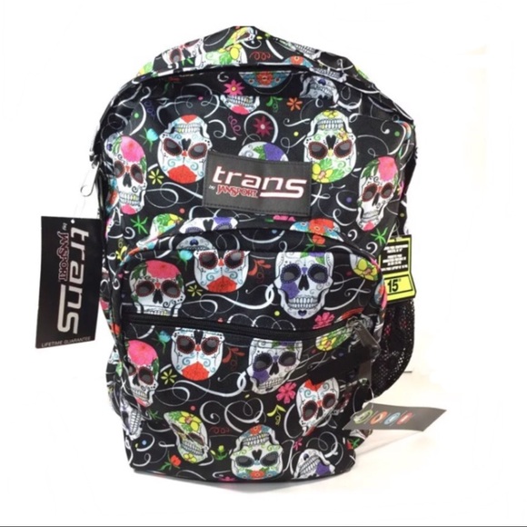 jansport sugar skull backpack